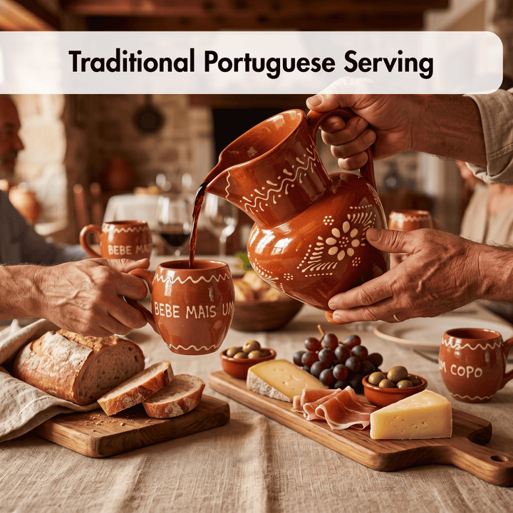 Portuguese Pottery Terracotta Glazed Clay Pitcher
