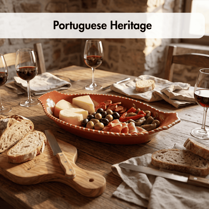 Portuguese Pottery Terracotta Glazed Clay Serving Platter