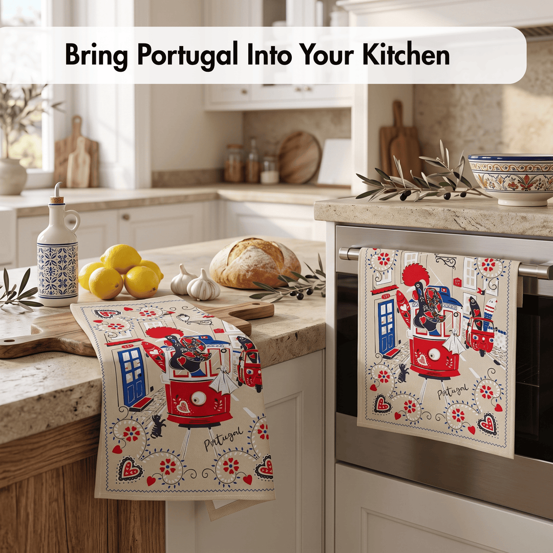 Portuguese Rooster Dish Towels Set of 2