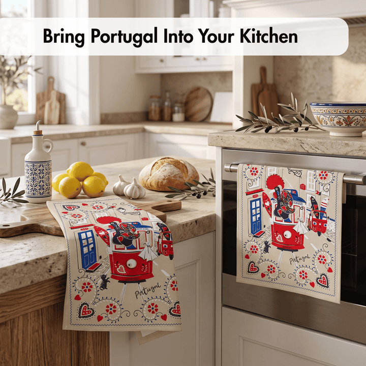 Portuguese Rooster Dish Towels Set of 2