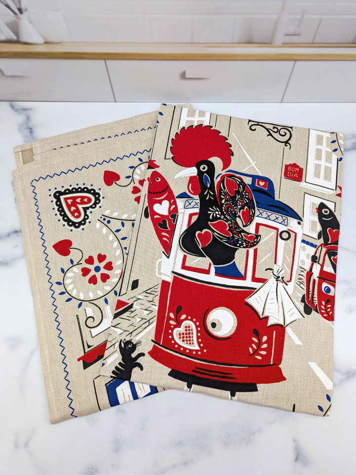 Portuguese Rooster Dish Towels Set of 2