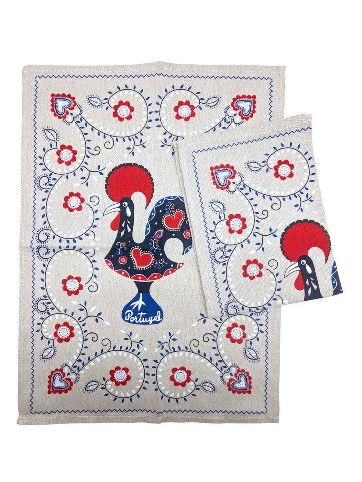 Portuguese Rooster Dish Towels Set of 2