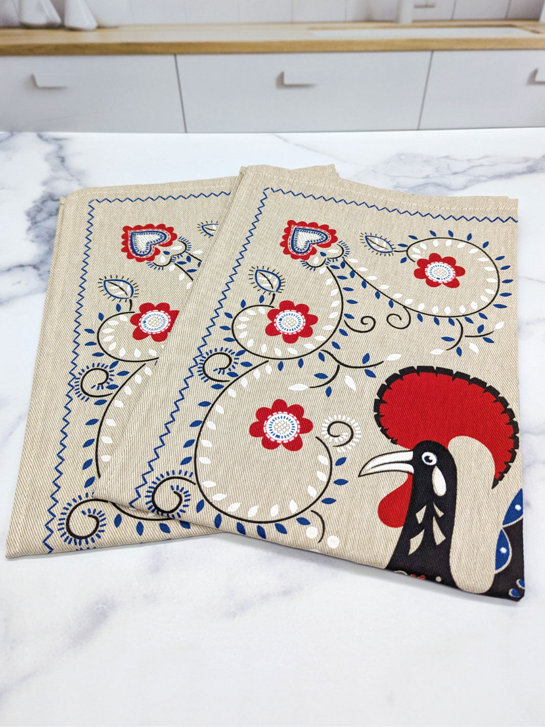 Portuguese Rooster Dish Towels Set of 2