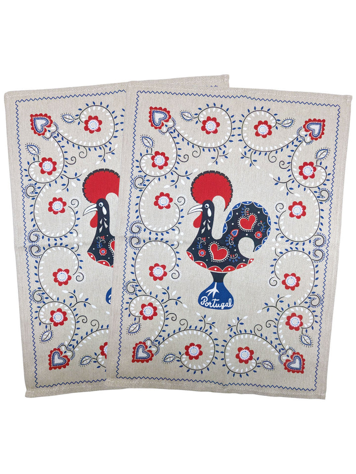 Portuguese Rooster Dish Towels Set of 2