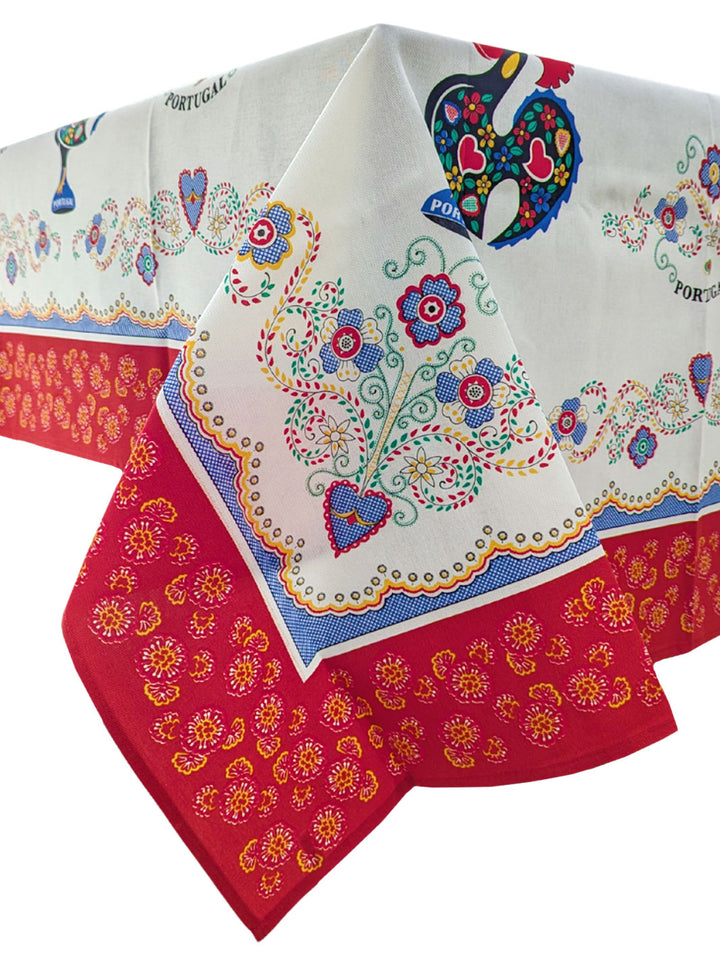 Portuguese Rooster and Viana Embroidery Tablecloth