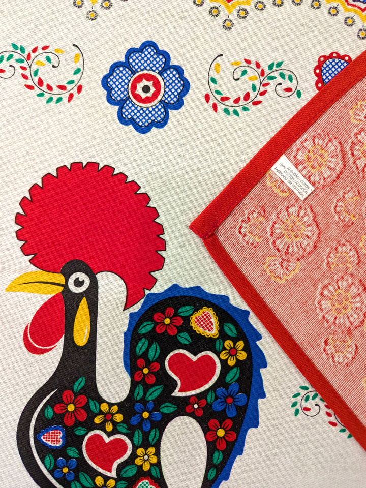 Portuguese Rooster and Viana Embroidery Tablecloth