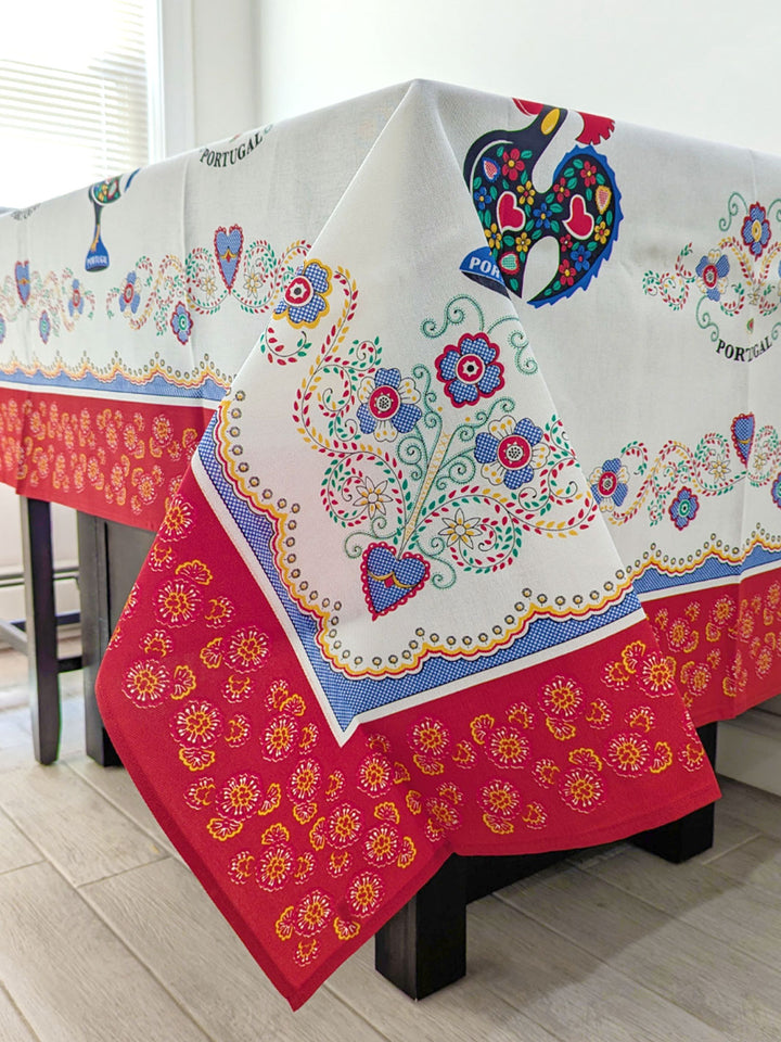 Portuguese Rooster and Viana Embroidery Tablecloth