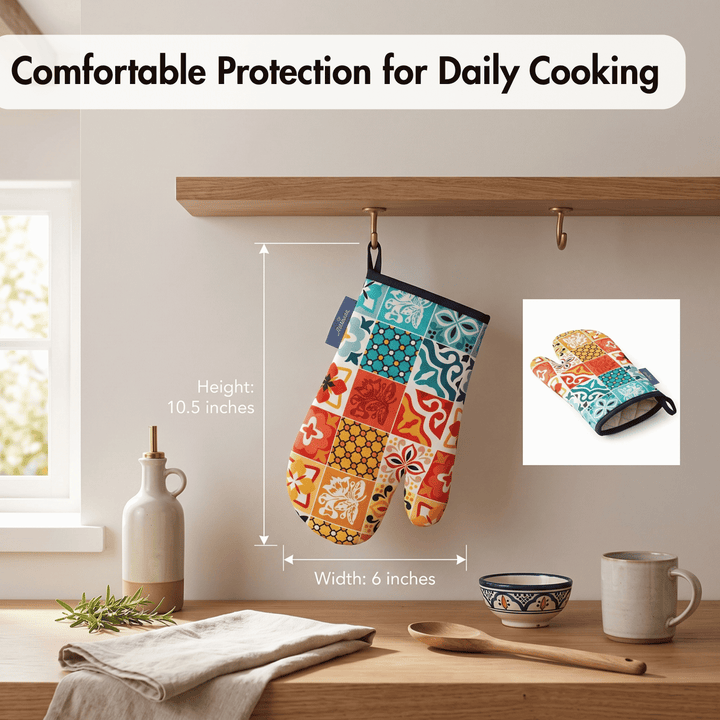 Portuguese Tiles POP Pattern Multicolored Oven Mitt