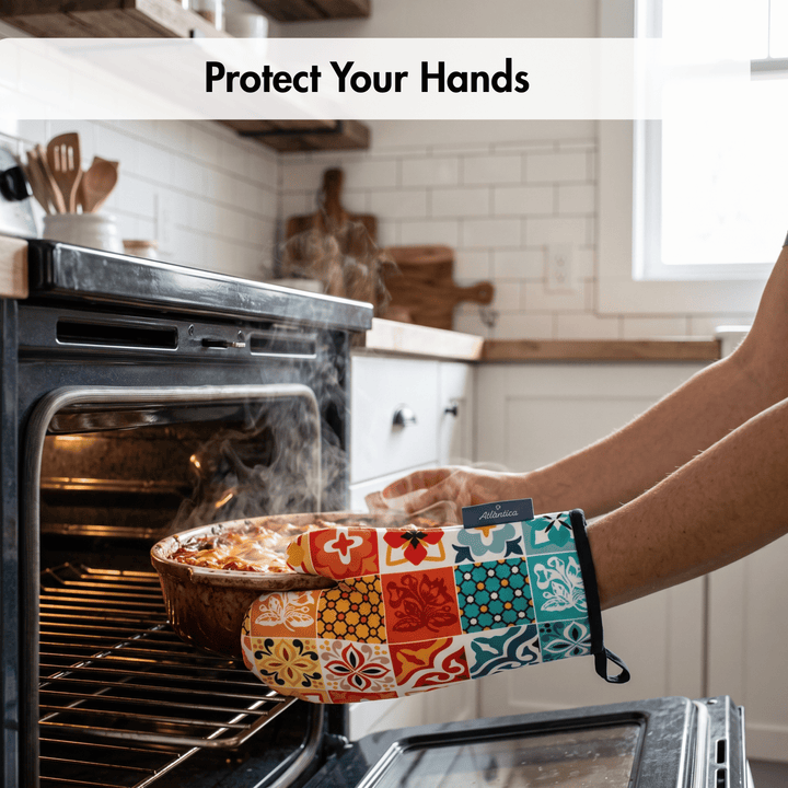 Portuguese Tiles POP Pattern Multicolored Oven Mitt