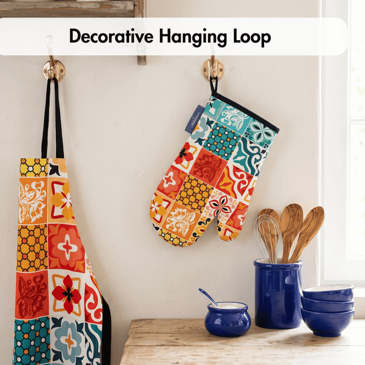 Portuguese Tiles POP Pattern Multicolored Oven Mitt