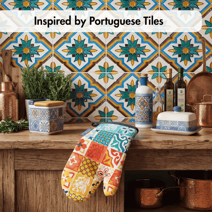 Portuguese Tiles POP Pattern Multicolored Oven Mitt