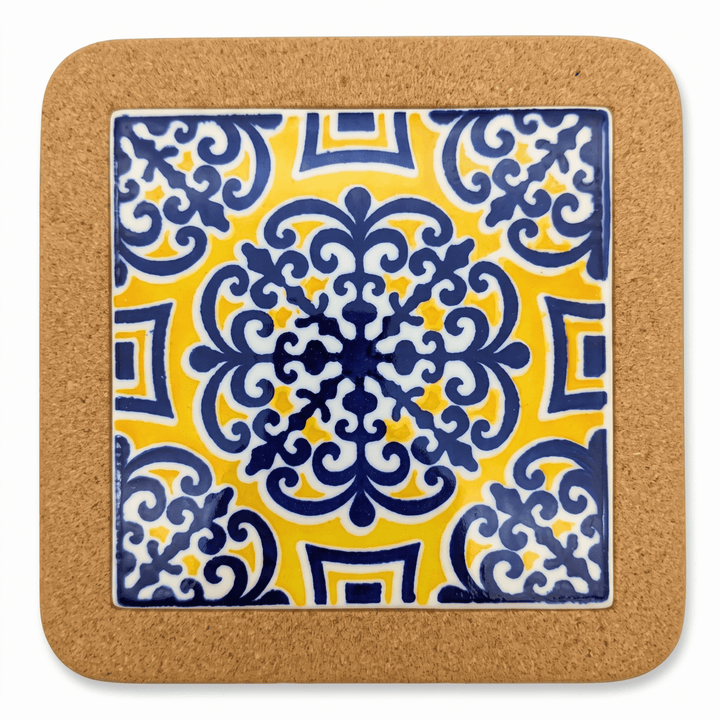 Portuguese Tiles Trivet with Cork Base