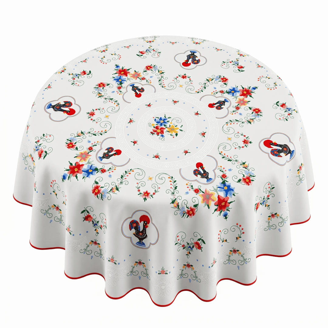 Portuguese Cross Stitch Inspired Printed Tablecloth