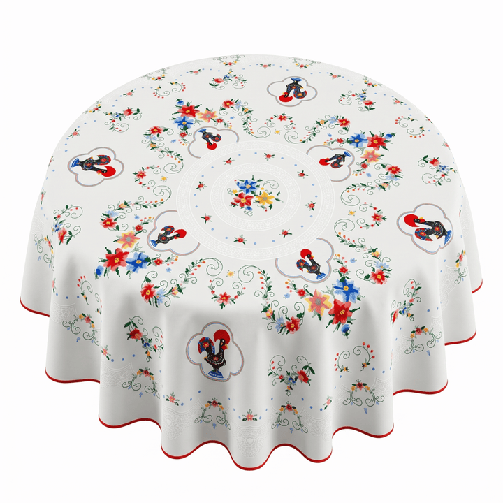 Portuguese Cross Stitch Inspired Printed Tablecloth