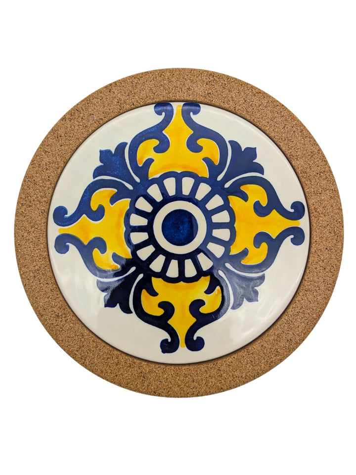 Portuguese Tiles Round Trivet with Cork Base - Tradition
