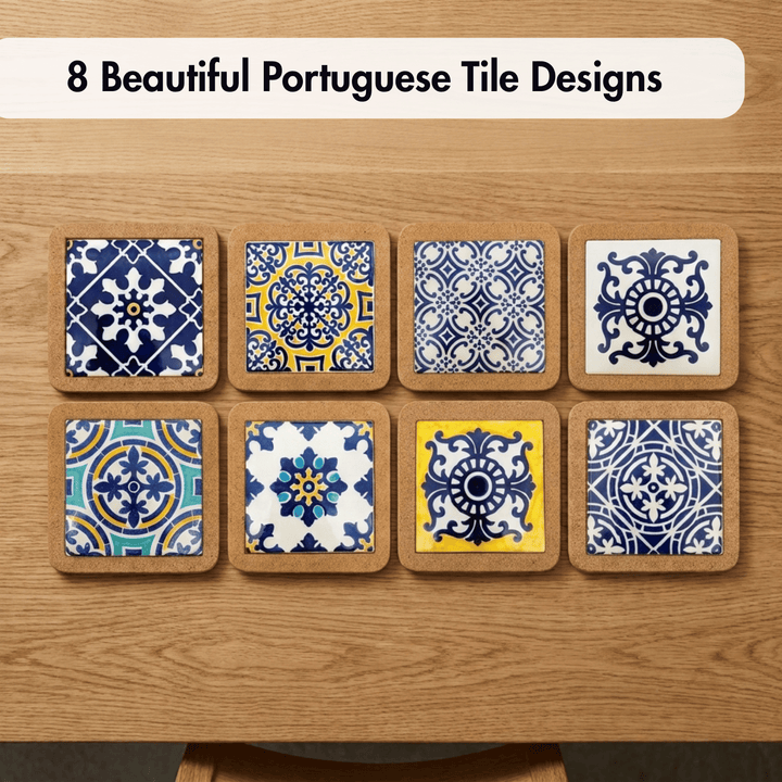 Portuguese Tiles Trivet with Cork Base