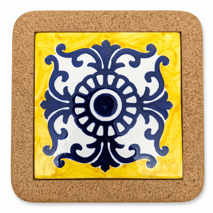 Portuguese Tiles Trivet with Cork Base