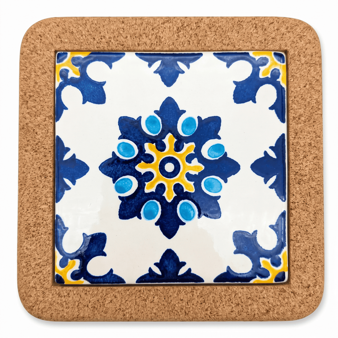 Portuguese Tiles Trivet with Cork Base