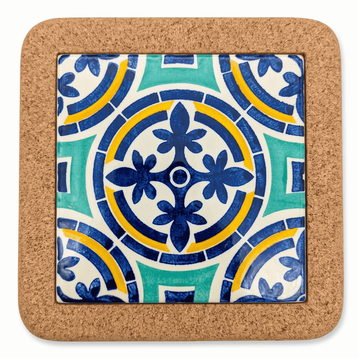Portuguese Tiles Trivet with Cork Base