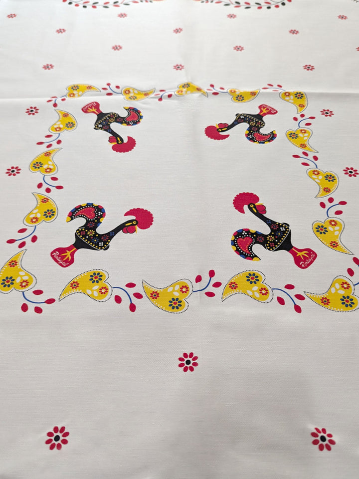 Red Tablecloth with Galo de Barcelos & Viana Embroidery