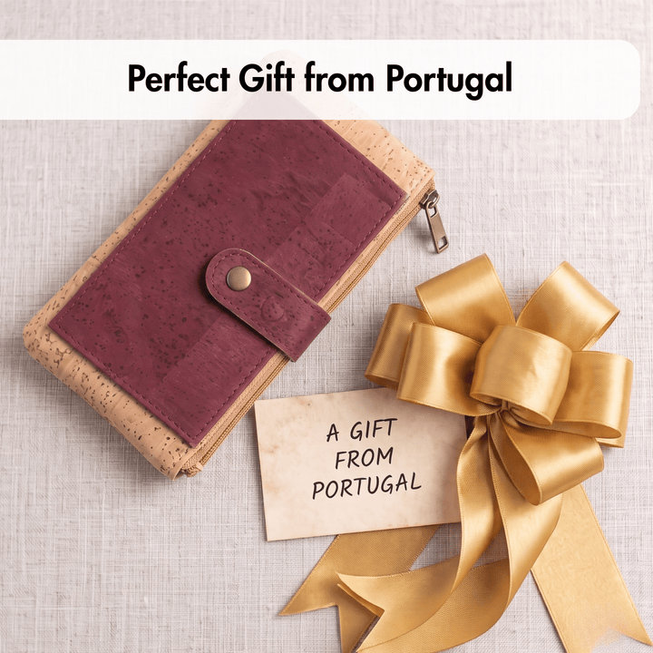 Slim Natural Cork Long Wallet with Snap Closure – Made in Portugal