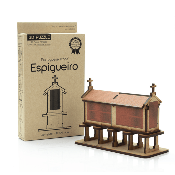 A wooden 3D puzzle model of a Portuguese &