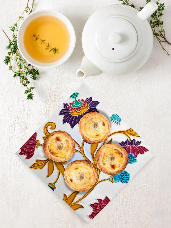 Hand painted Portuguese Ceramic Tile Square Trivet