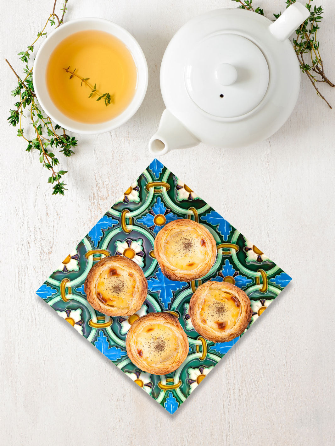 Hand painted Portuguese Ceramic Tile Square Trivet