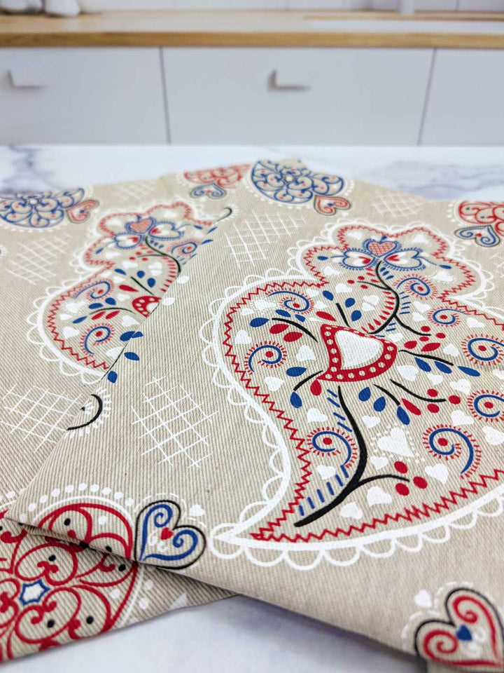 Viana Heart Dish Towels Set of 2
