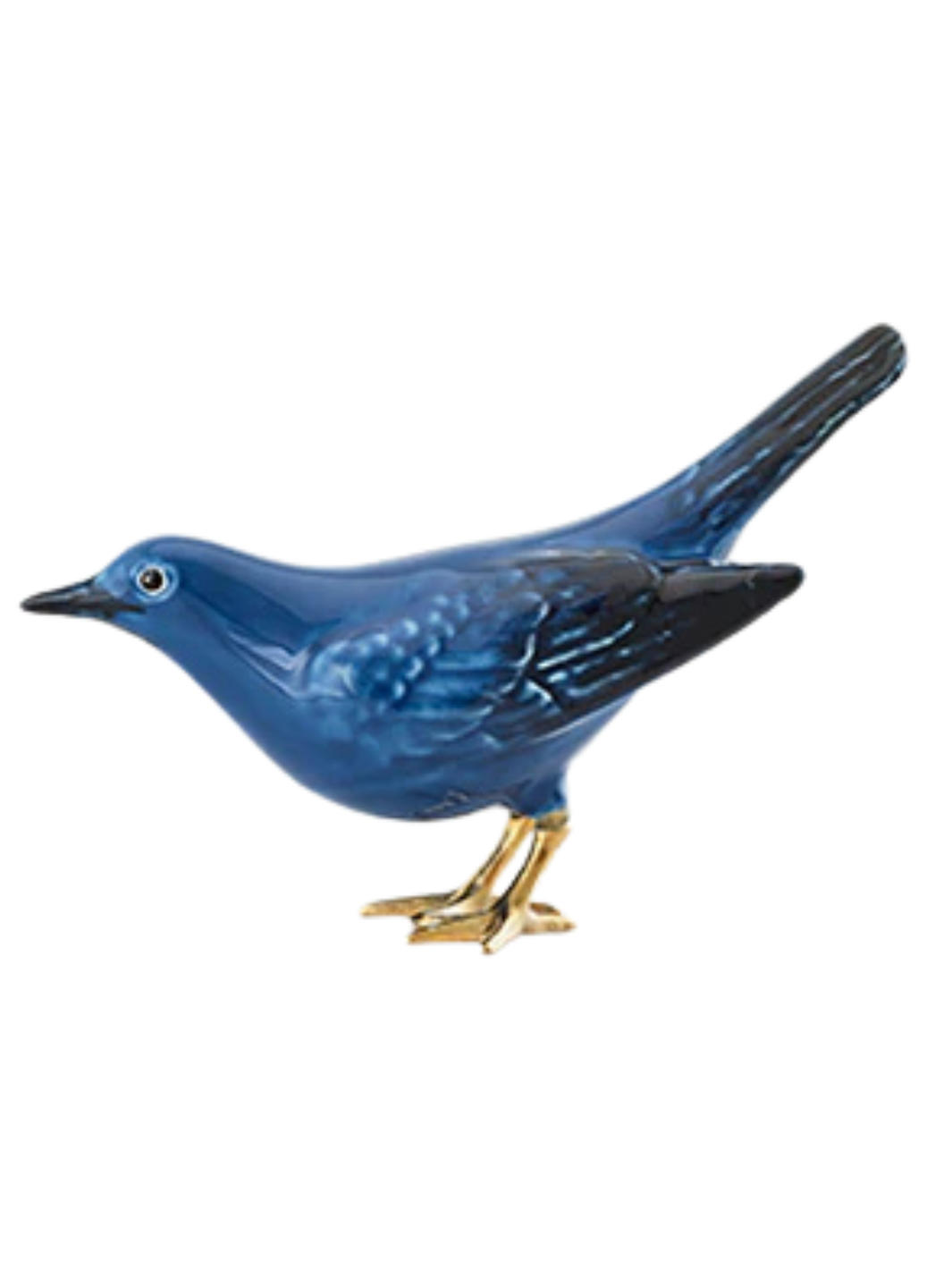 Hand Painted Ceramic Home Decor Blackbird Figurine - A Blackbird, evidently