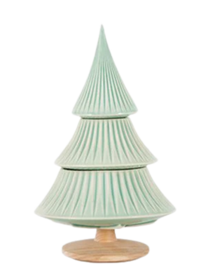 Handmade Portuguese Ceramic Christmas Tree Box Set