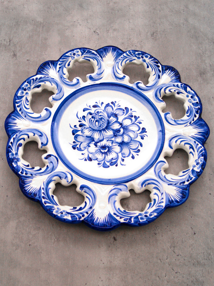 10 Inch Hand painted Blue & White Portuguese Ceramic Wall Décor Hanging Plate