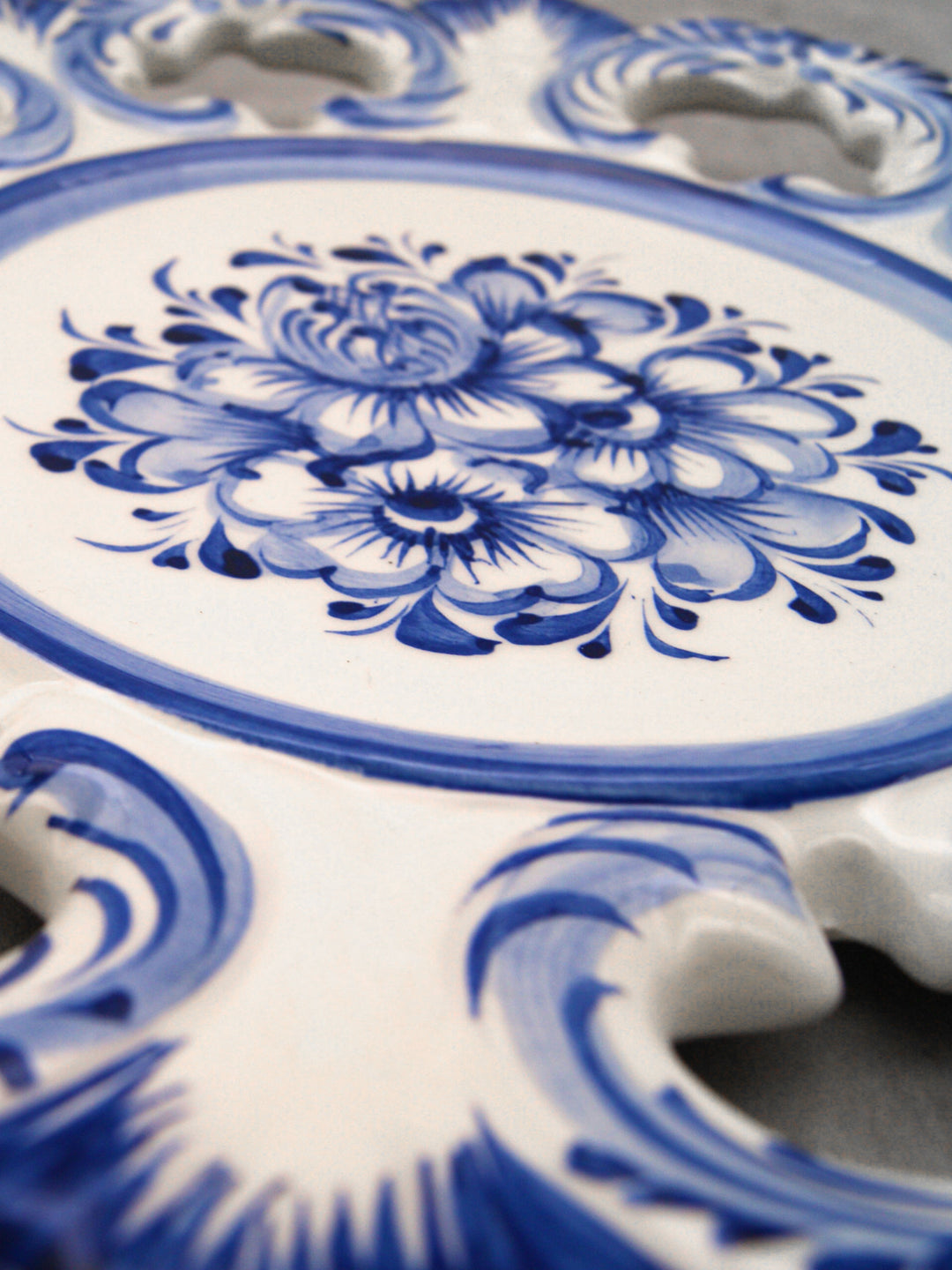 10 Inch Hand painted Blue & White Portuguese Ceramic Wall Décor Hanging Plate