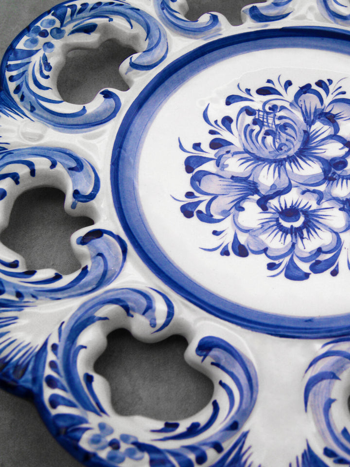 10 Inch Hand painted Blue & White Portuguese Ceramic Wall Décor Hanging Plate