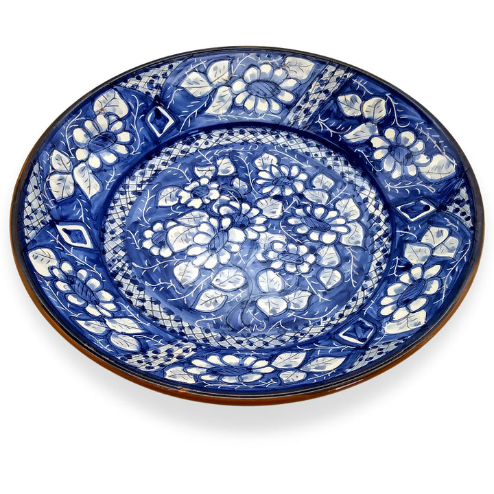 11 Inch Handmade Hand Painted Portuguese Pottery Blue Dinner Plate