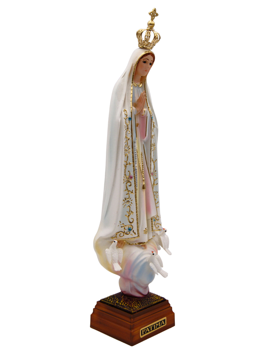 12 Inch Glass Eyes Our Lady of Fatima Statue Made in Portugal