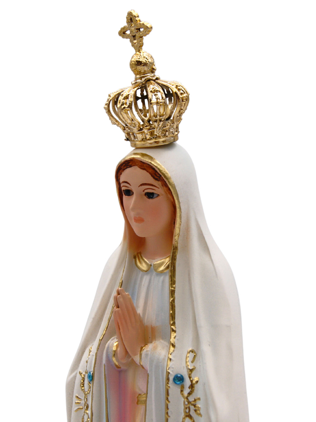 12 Inch Glass Eyes Our Lady of Fatima Statue Made in Portugal