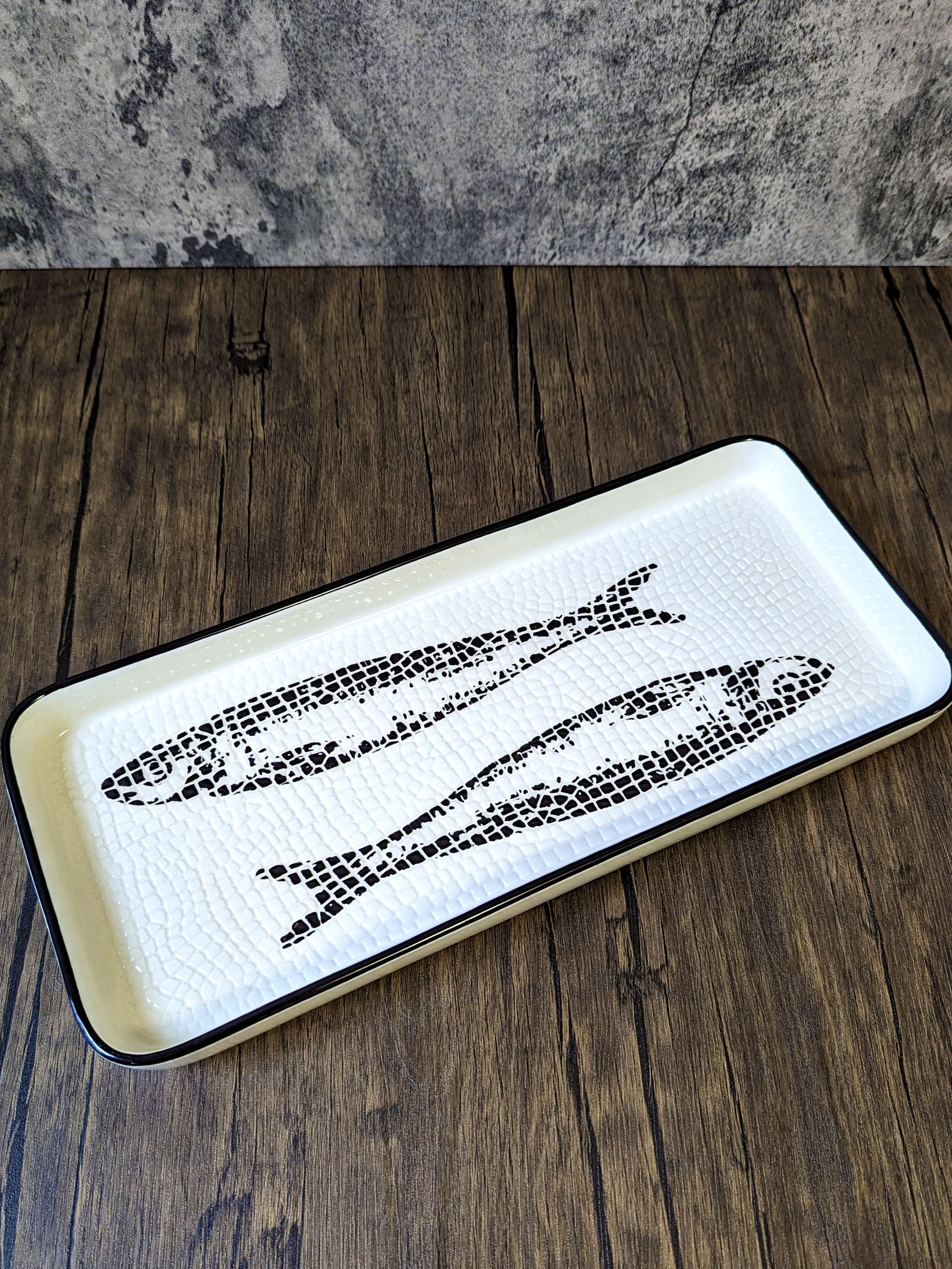 Cobblestone Sardines Portuguese Pottery Rectangular Ceramic Serving Platter
