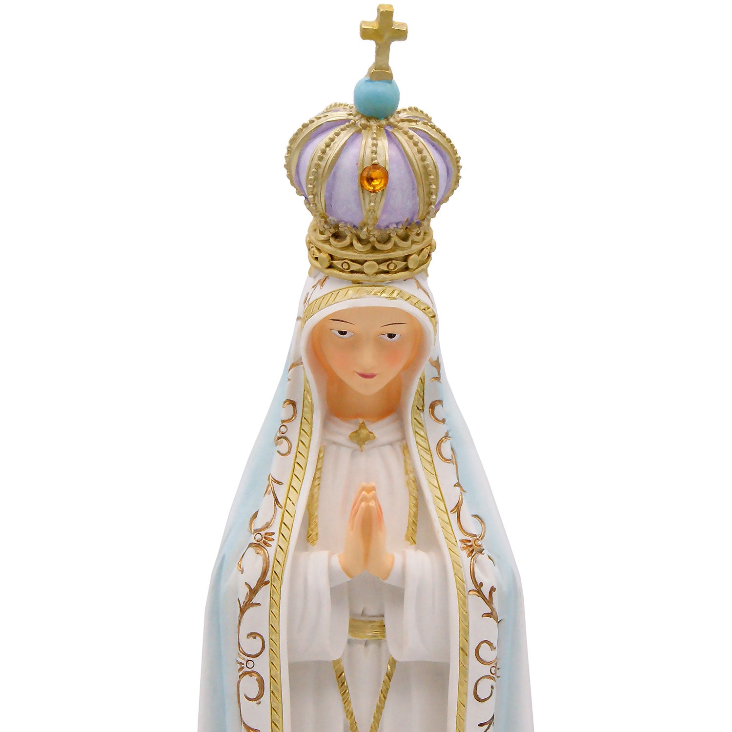 Our Lady statue is Hand painted and hand decorated .