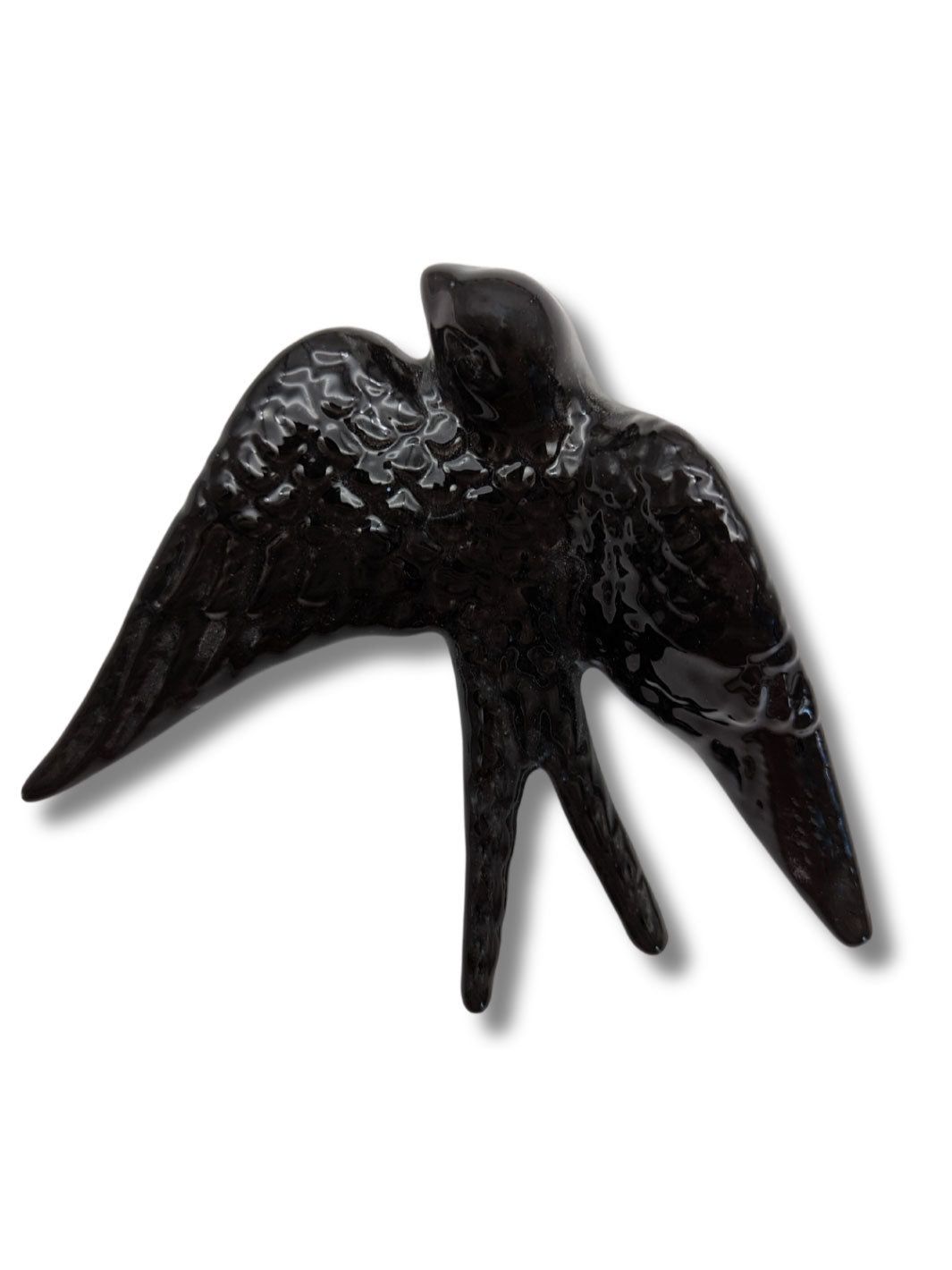 Hand Painted Large Ceramic Swallows for Home Décor - Various Colors Black
