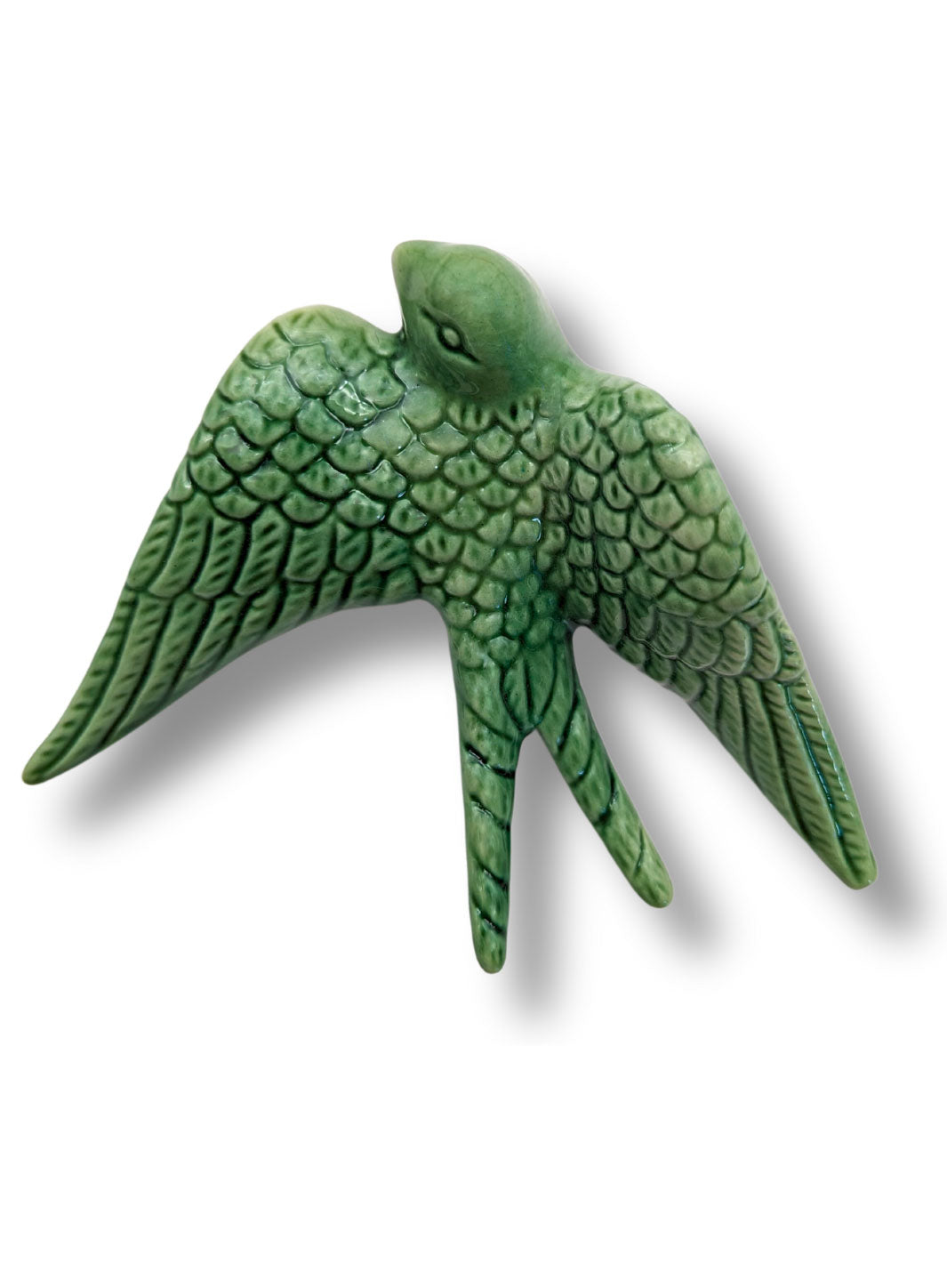 Hand Painted Large Ceramic Swallows for Home Décor - Various Colors Green