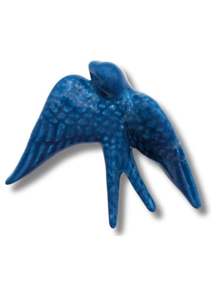 Hand Painted Large Ceramic Swallows for Home Décor - Various Colors Blue