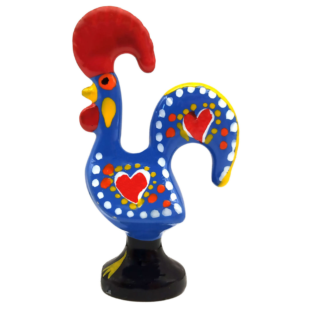 2 Inch Good Luck Portuguese Rooster Barcelos Metallic Figurine - Set of 6