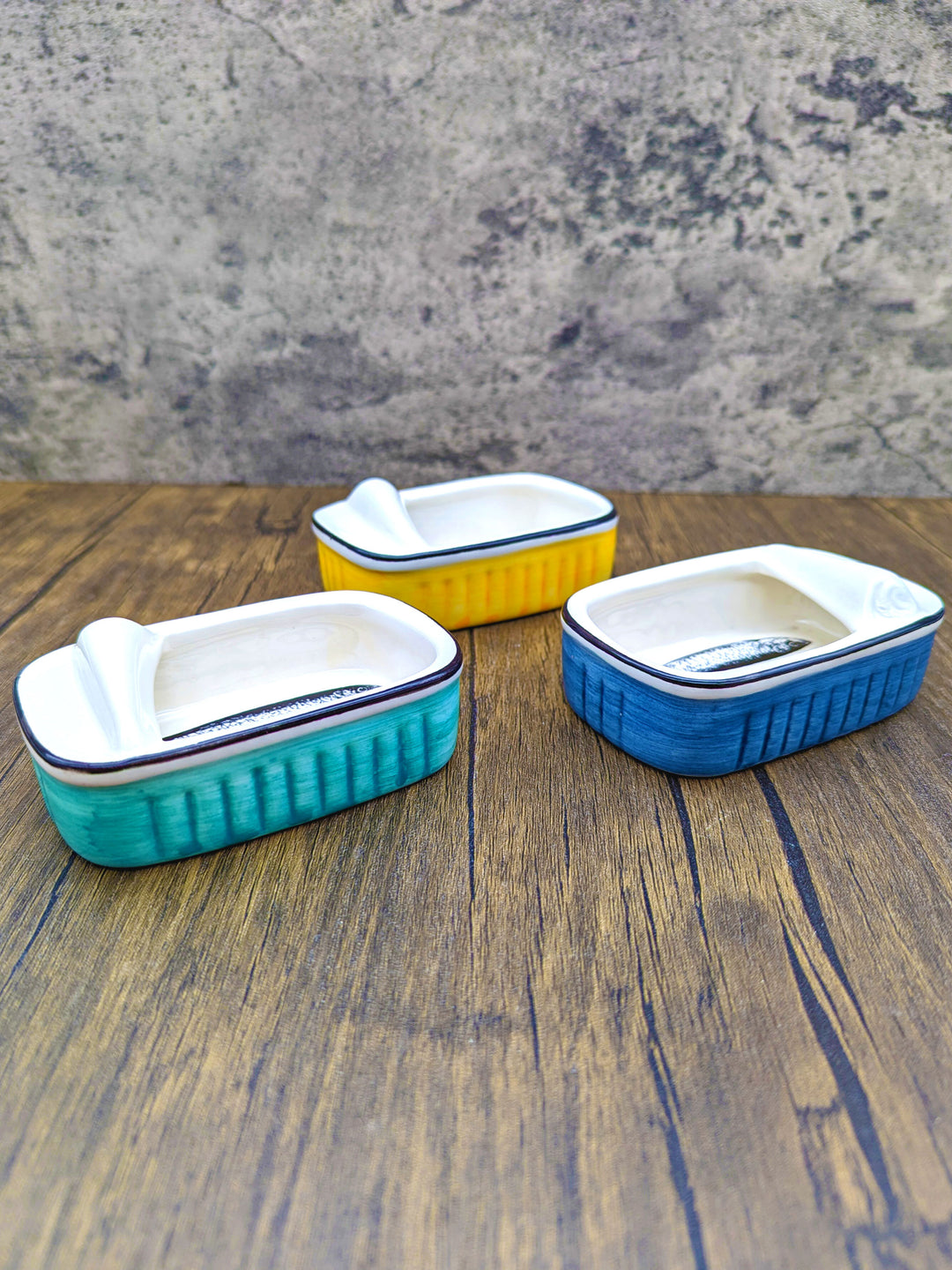 Portuguese Pottery Ceramic Canned Sardines Small Dipping Bowls – Set of 3