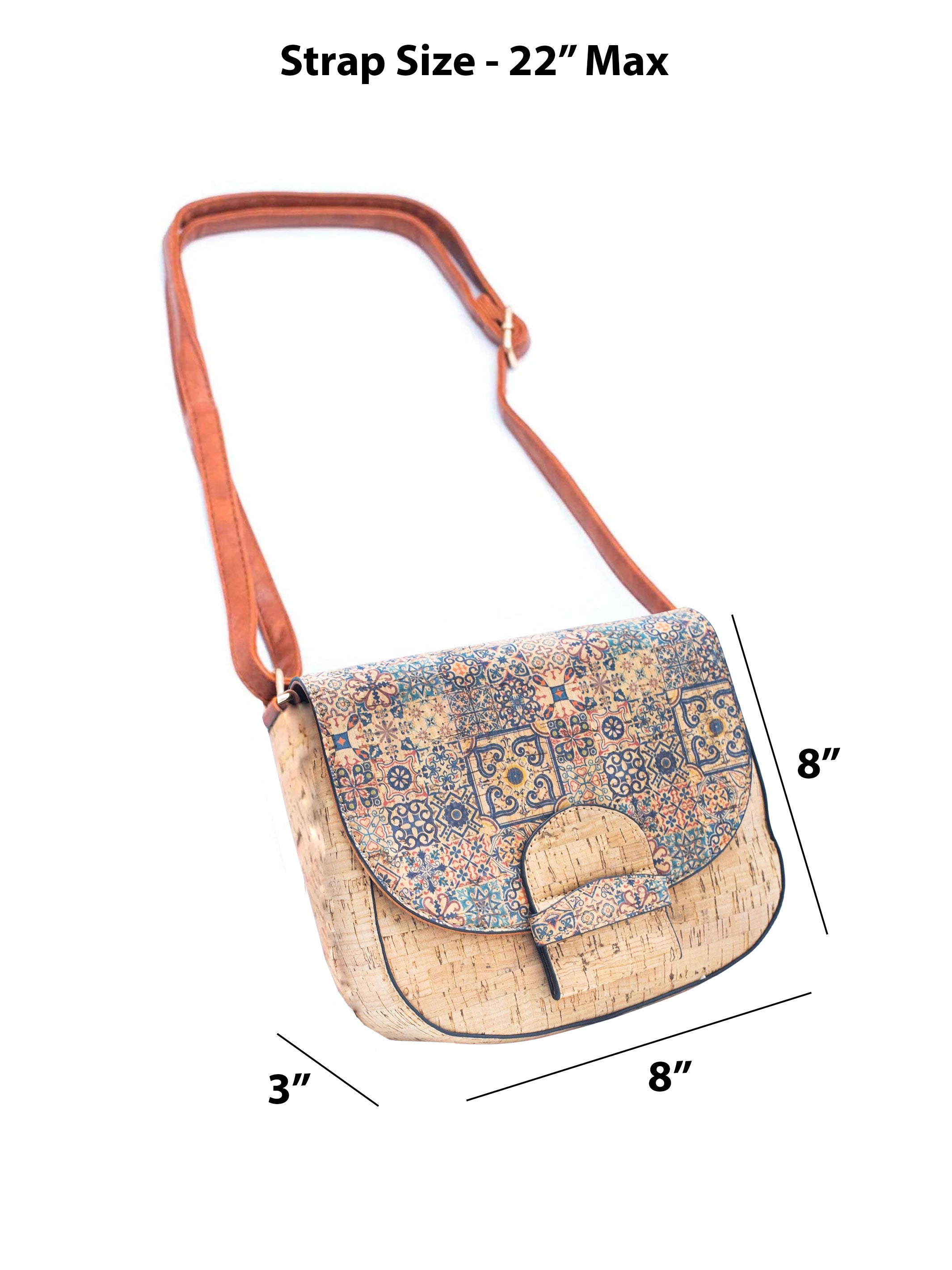 Blue Mosaics Handmade Portuguese Cork Purse Crossbody Shoulder Bag