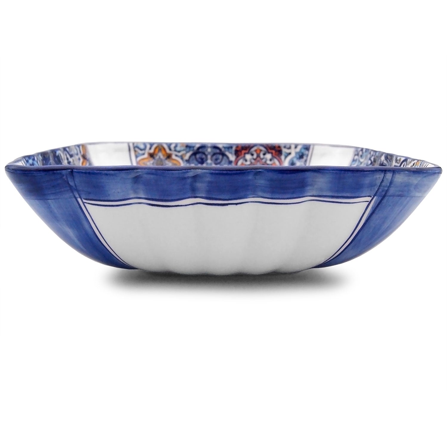 Portuguese Pottery Alcobaça Ceramic Decorative Salad Serving Bowl