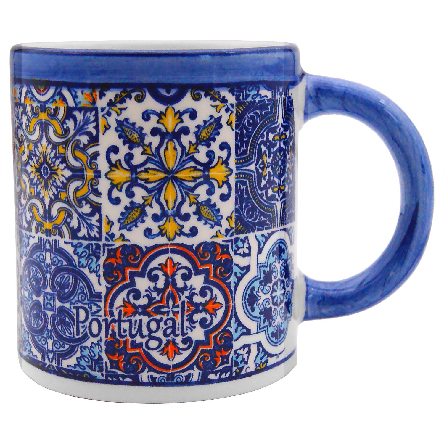 Portuguese Pottery Alcobaça Ceramic Coffee Mug - Set of 2