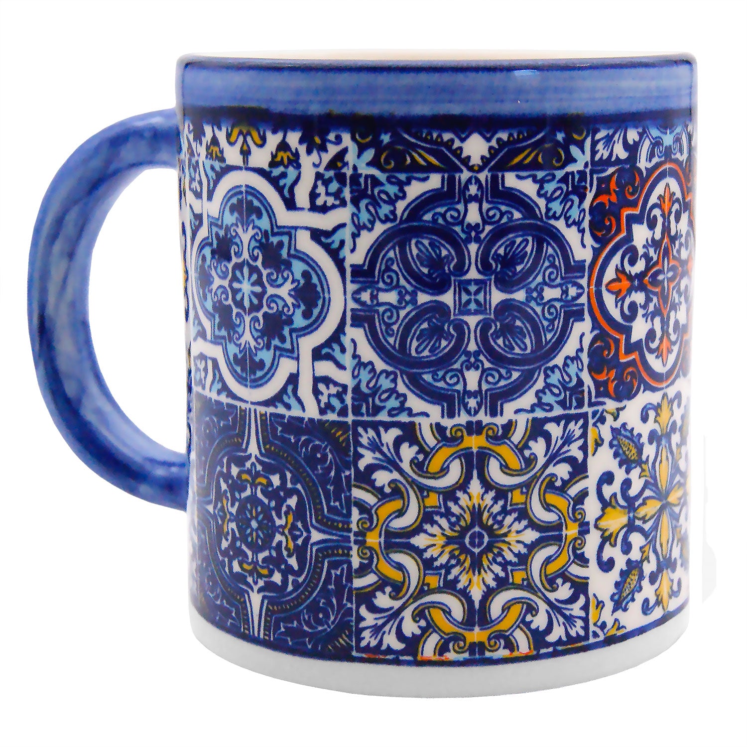 Portuguese Pottery Alcobaça Ceramic Coffee Mug - Set of 2