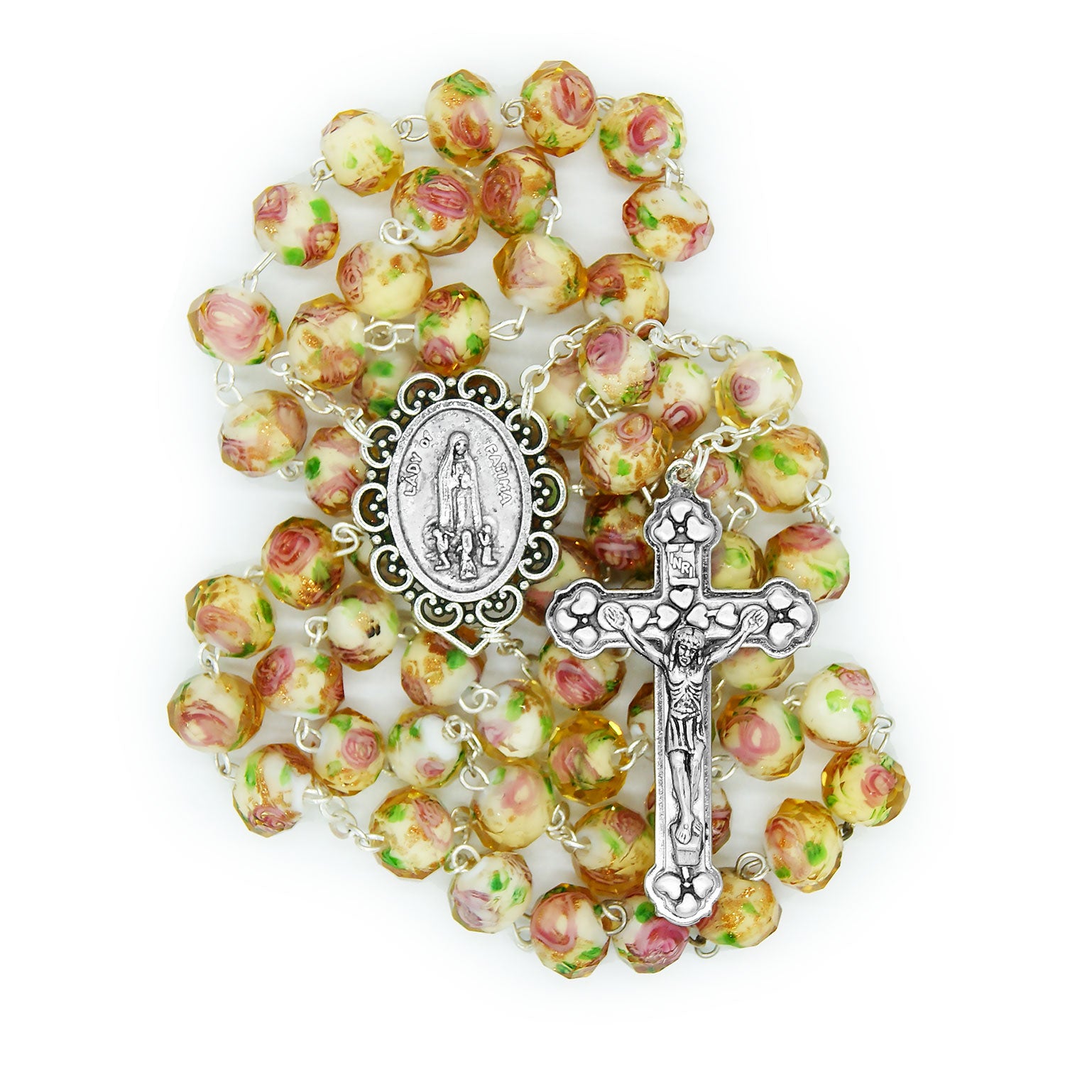 Catholic Handmade Our Lady of Fatima Rosary Murano Glass Beads Made in Portugal