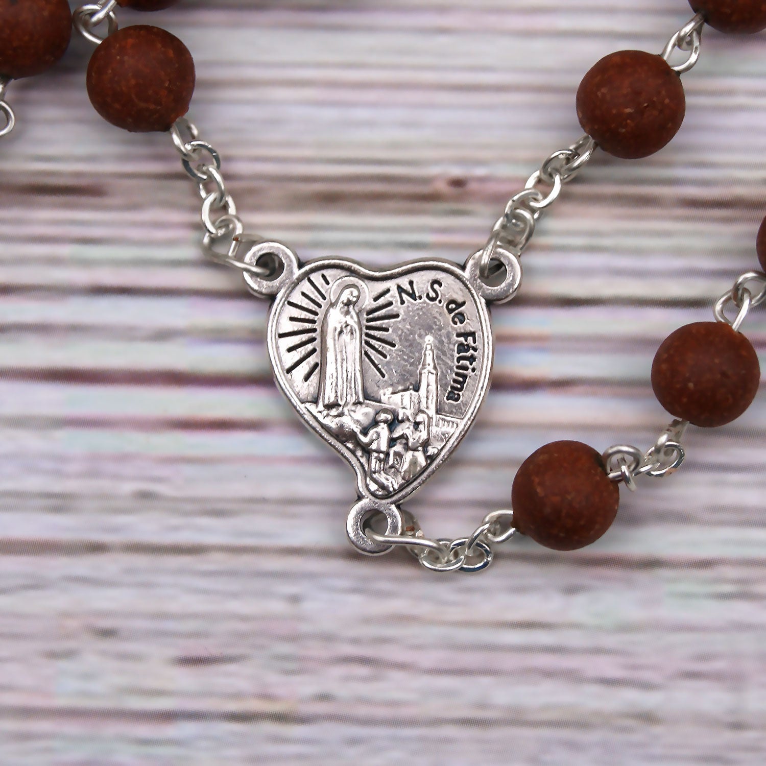 Catholic Handmade Scented Our Lady of Fatima Rose Petal Rosary Beads for Woman Made in Portugal